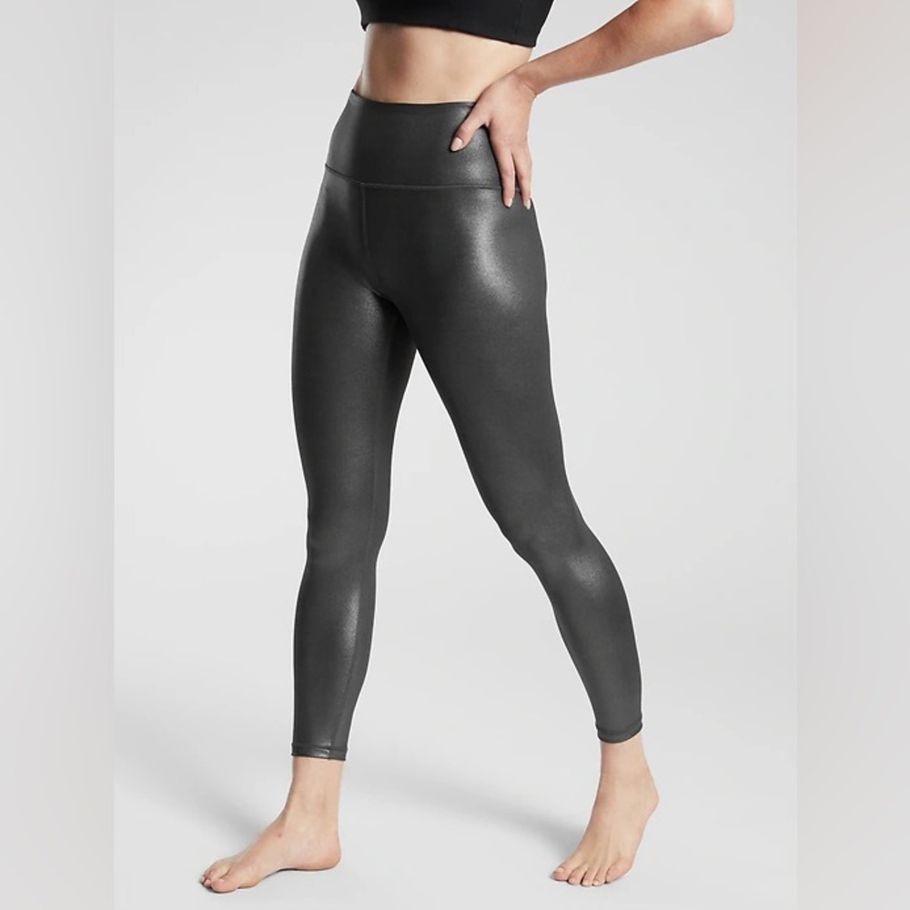 Athleta Elation Ultra High Rise Tight Shimmer Black Medium Activewear Yoga Gym